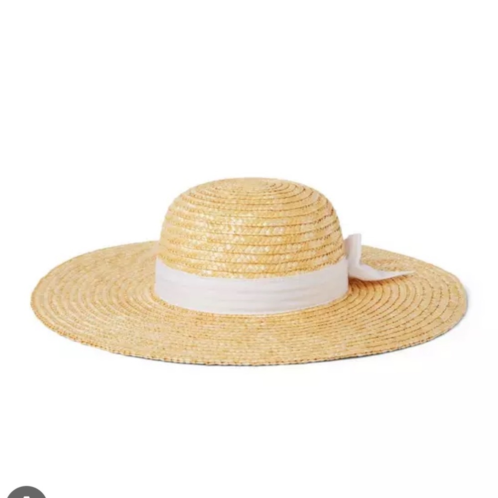 Janie and Jack Straw Hat with White Ribbon